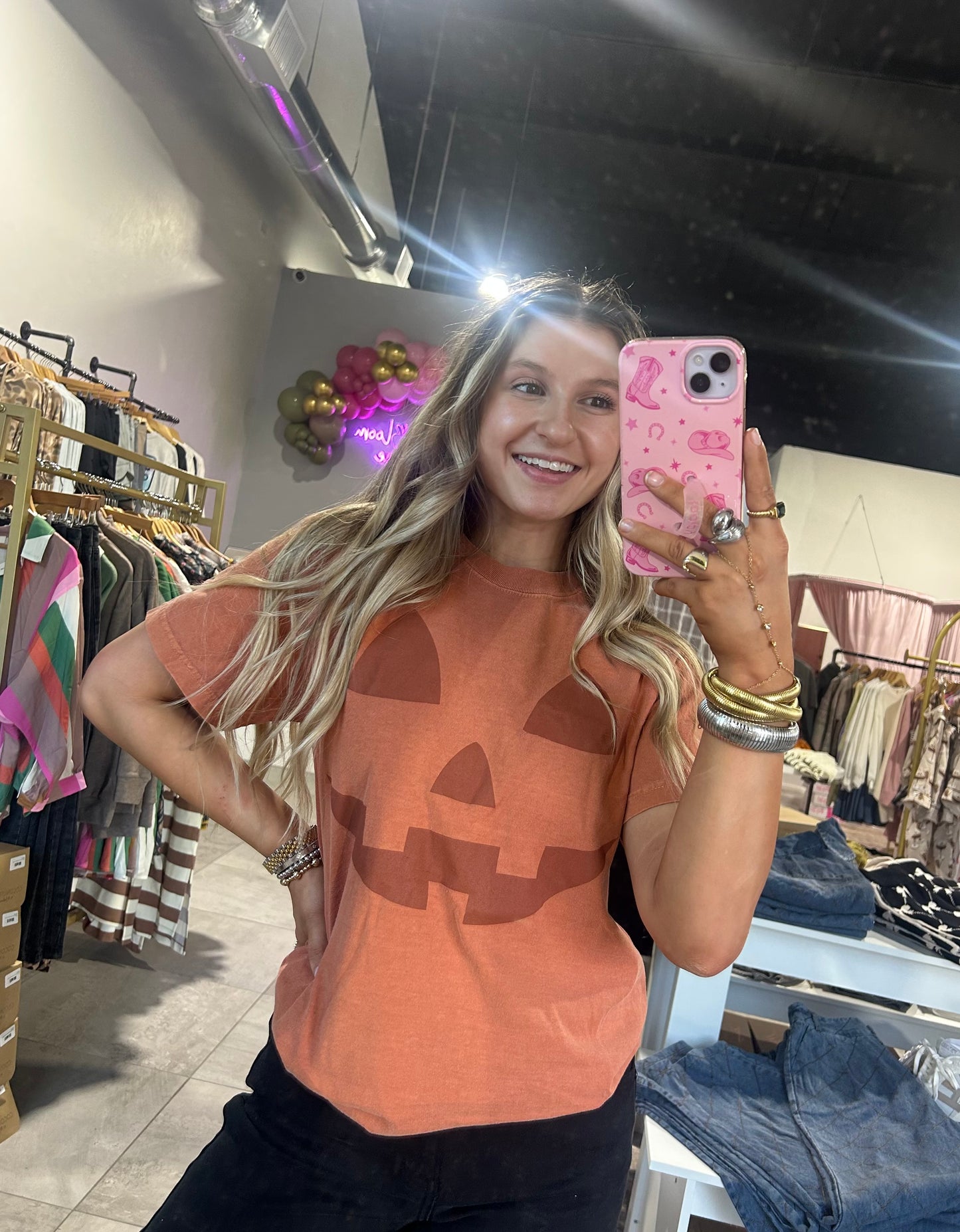 Orange Halloween Jack O Lantern T Shirt