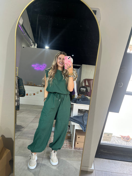 Hunter Green Oversized Jumpsuit