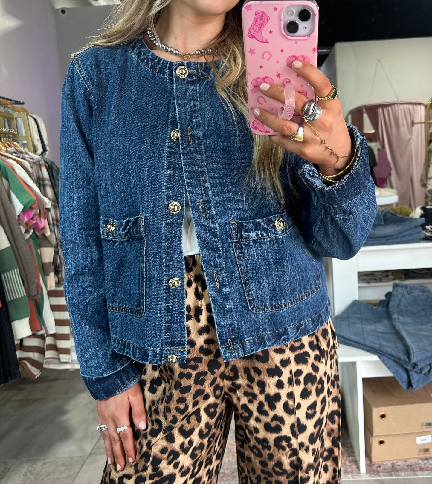 Jean Jacket With Gold Buttons