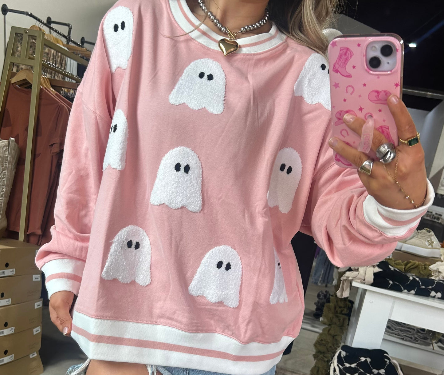 Pink Ghost Sweatshirt