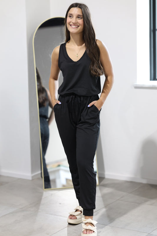 Black Athletic Jumpsuit