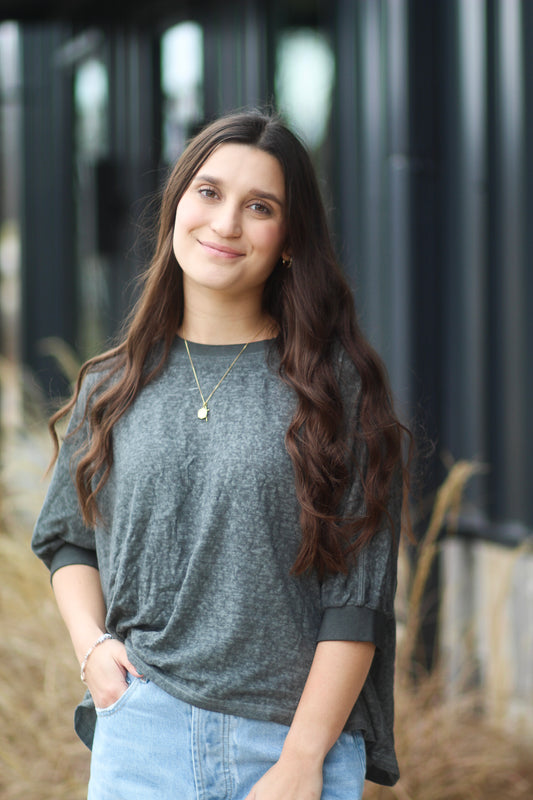 Charcoal Boxy T-Shirt