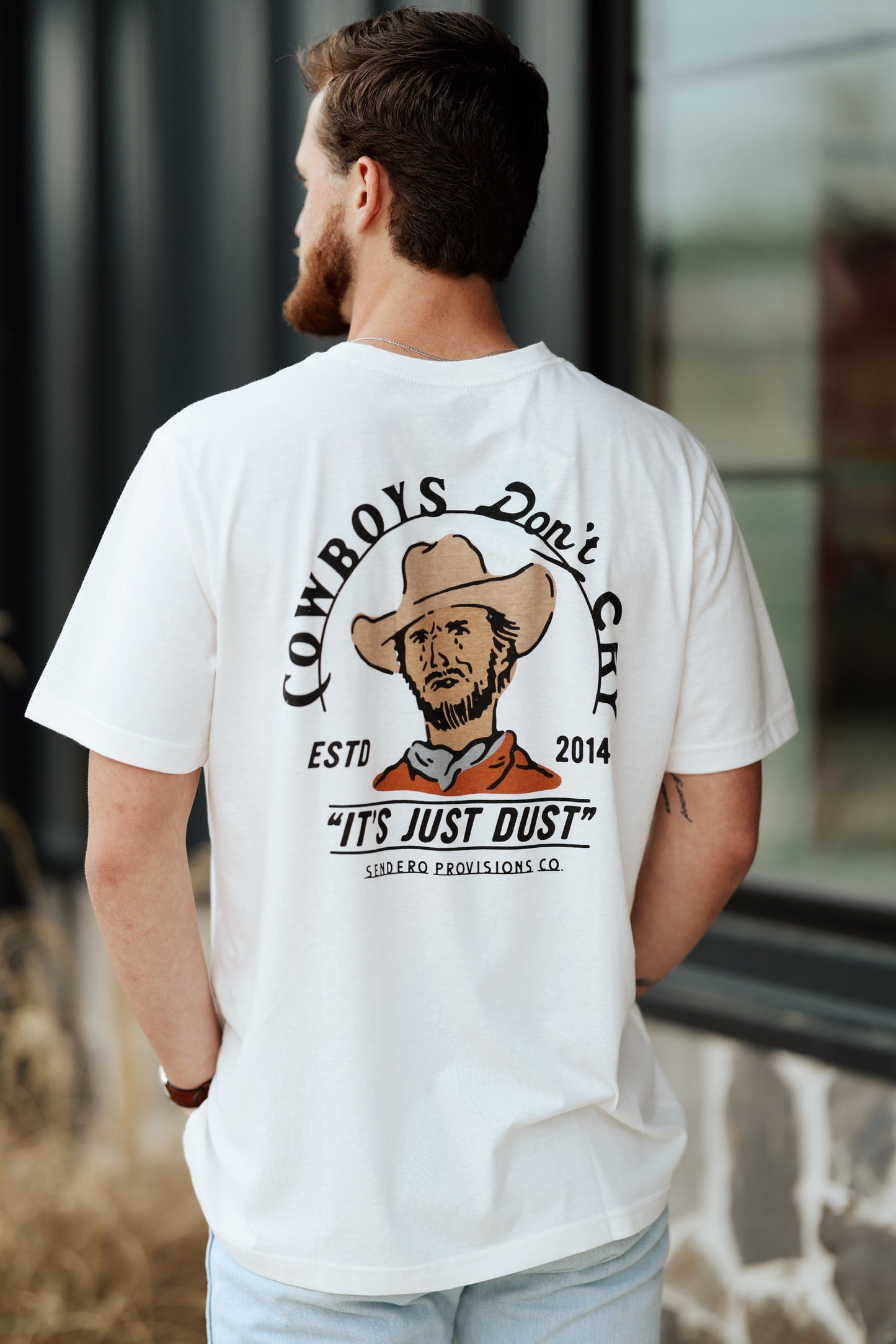 Sendero Cowboys Don't Cry "It's just dust" White T-Shirt