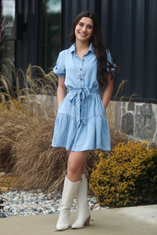 Denim Button Down Short Dress