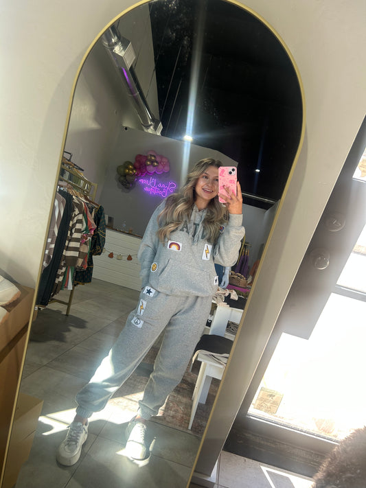 Vintage Havana Grey Sweatpants With Patches