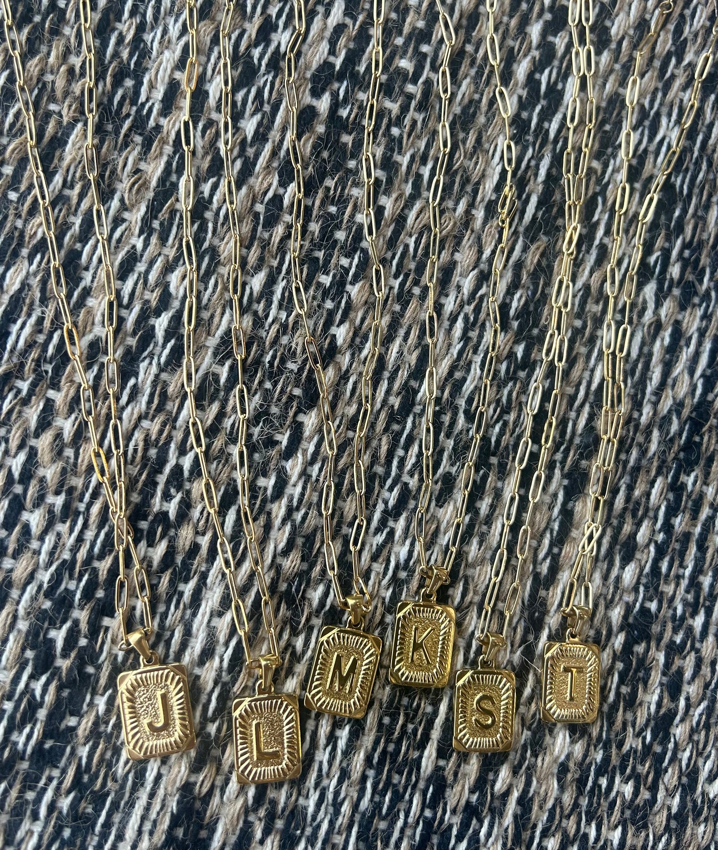 Gold Initial Plate Necklace