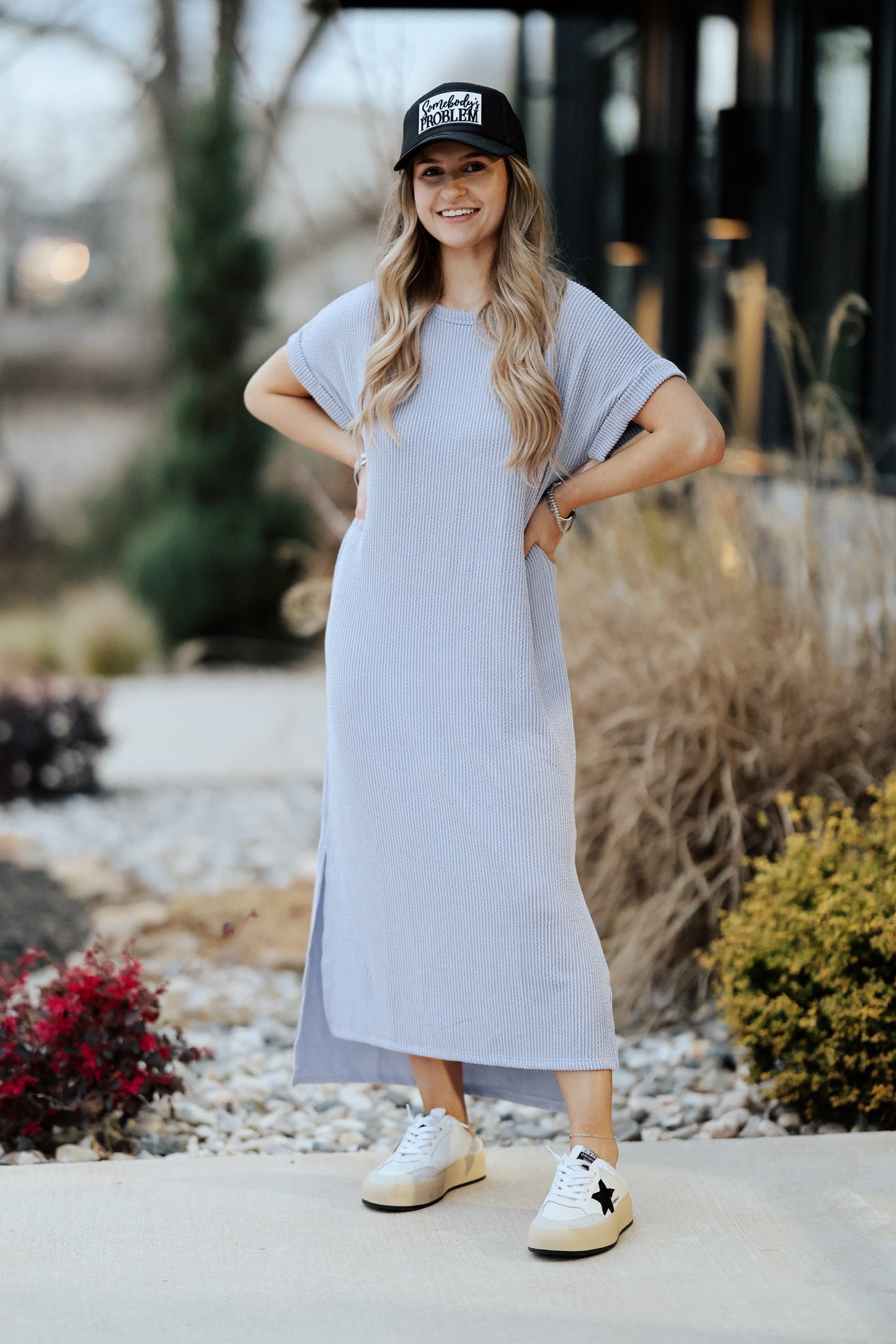 Lavender Ribbed Midi Dress