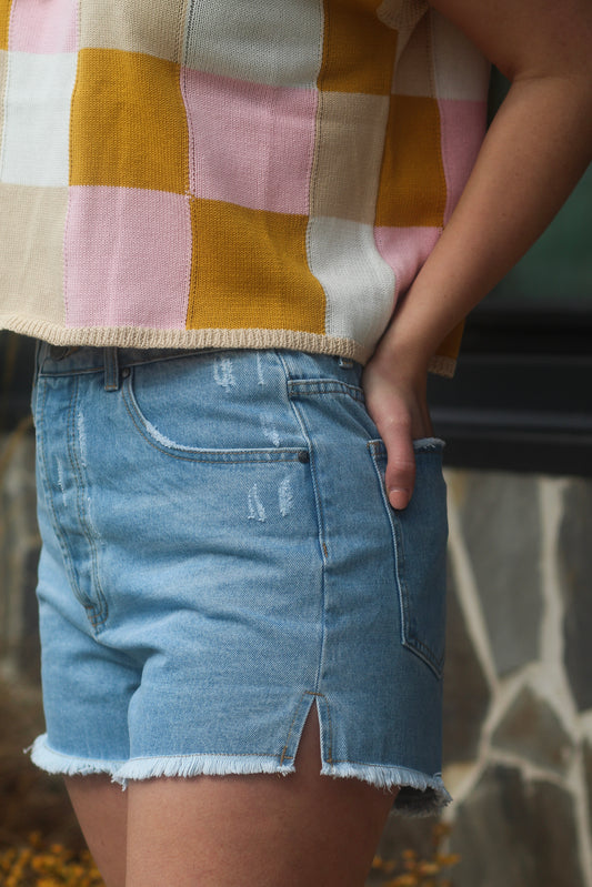 Denim Straight Shorts