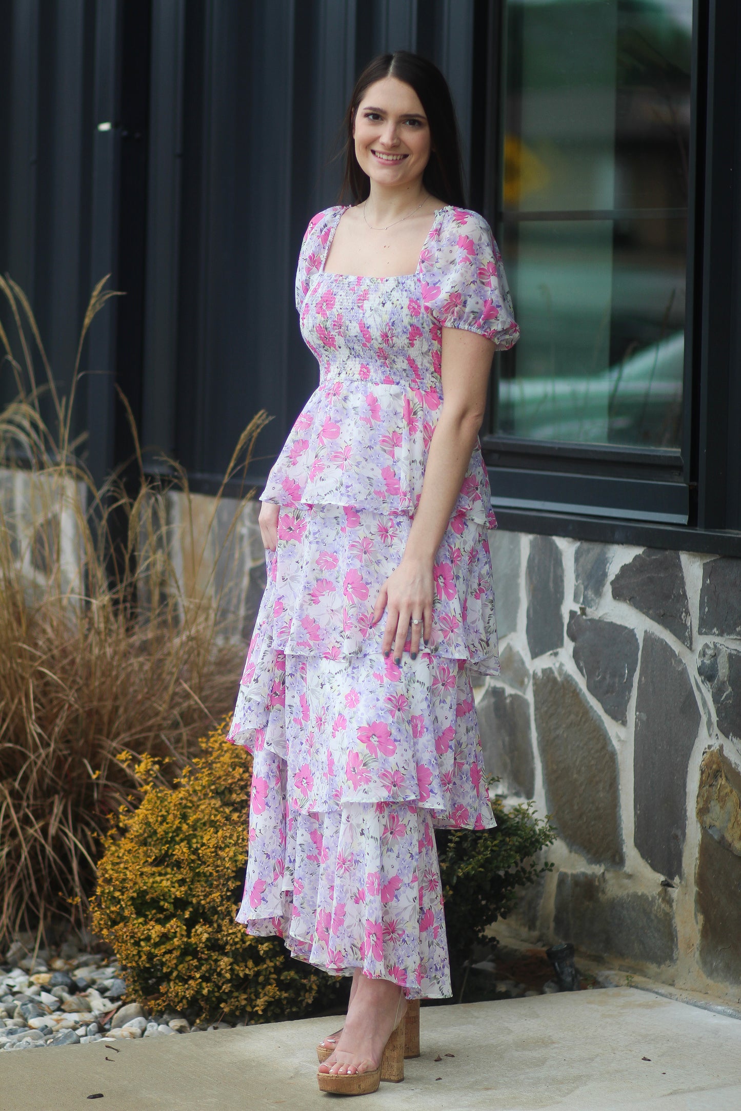 Purple/Pink Floral Maxi Dress