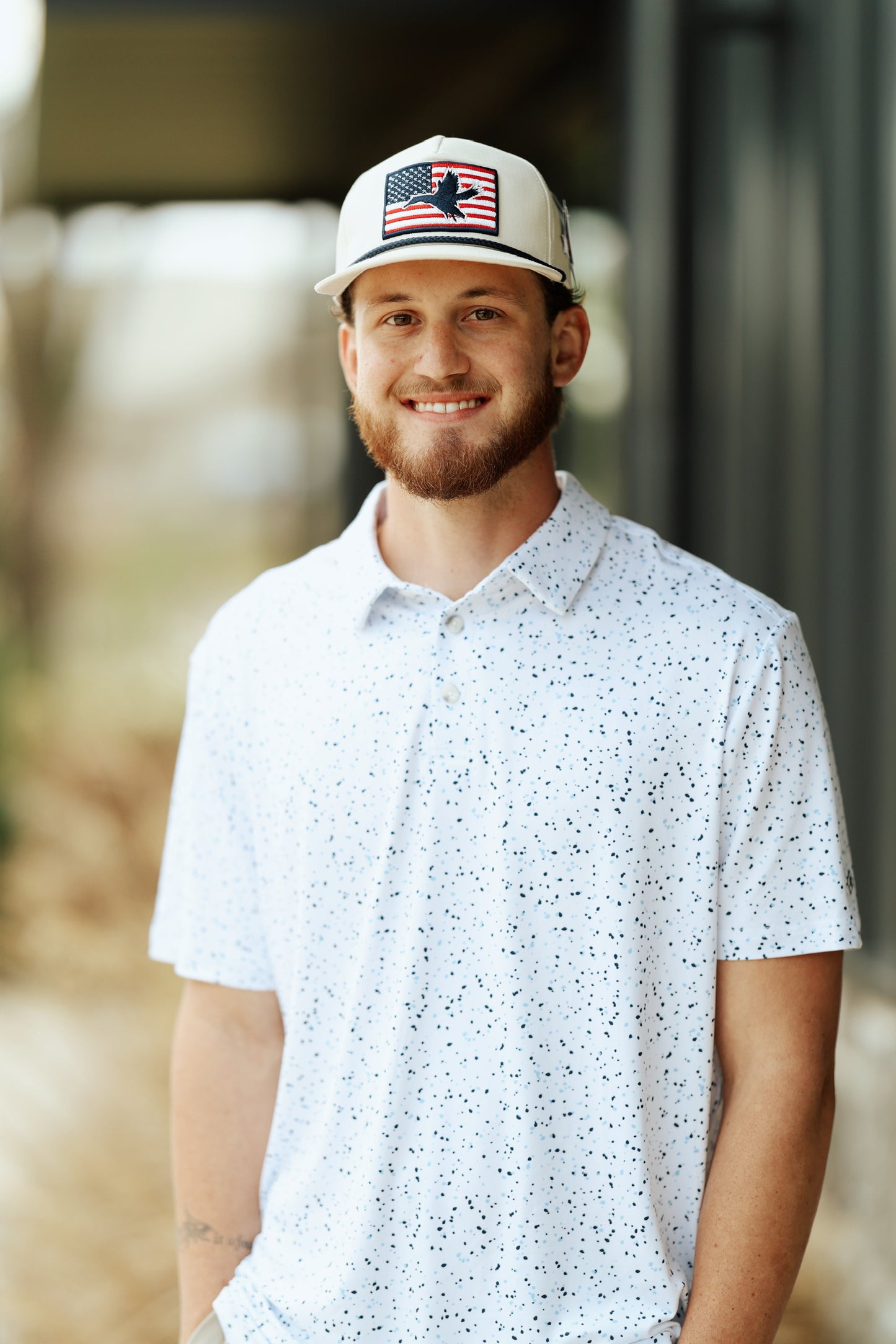 Burlebo White Speckled Performance Polo