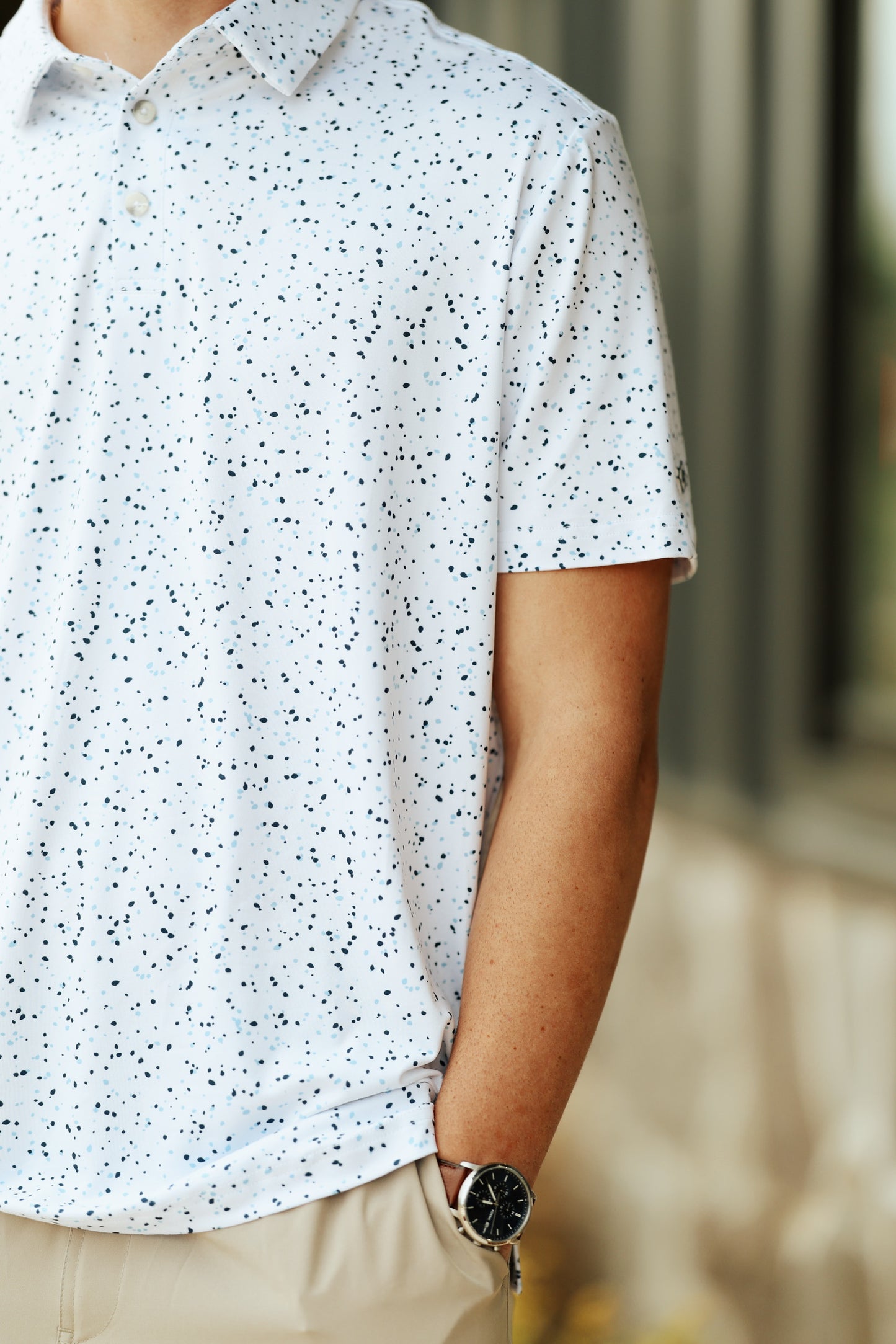 Burlebo White Speckled Performance Polo