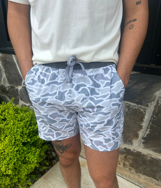 Burlebo White Camo Athletic Shorts